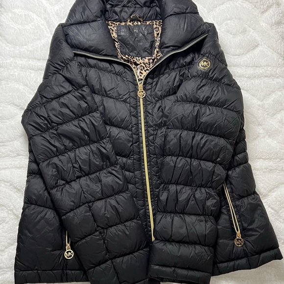 Michael Kors Puffer Jacket with Gold Zipper